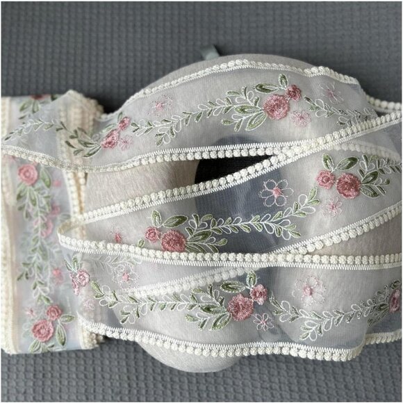 Other - Vintage Lace Trim, Pink Embroidery Lace Ribbons for Crafts, Lace for Sewing Wedd